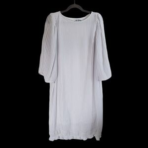 Vintage Lizzy & Johnny by Lucero White Pleated Secretary 80s Midi Dress, Size 10